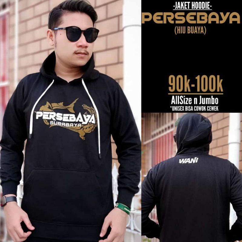 (BONEK) JAKET HOODIE PERSEBAYA HIU BUAYA TERMURAH-JAKET HOODIE PERSEBAYA