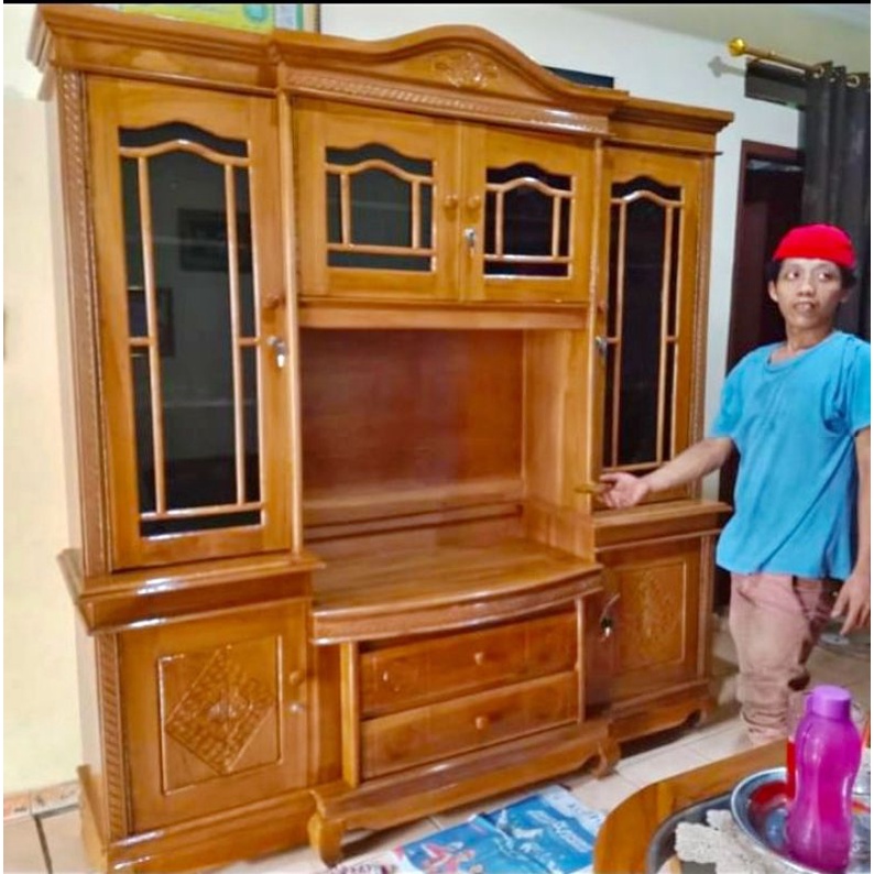 bufet tv pajangan jati