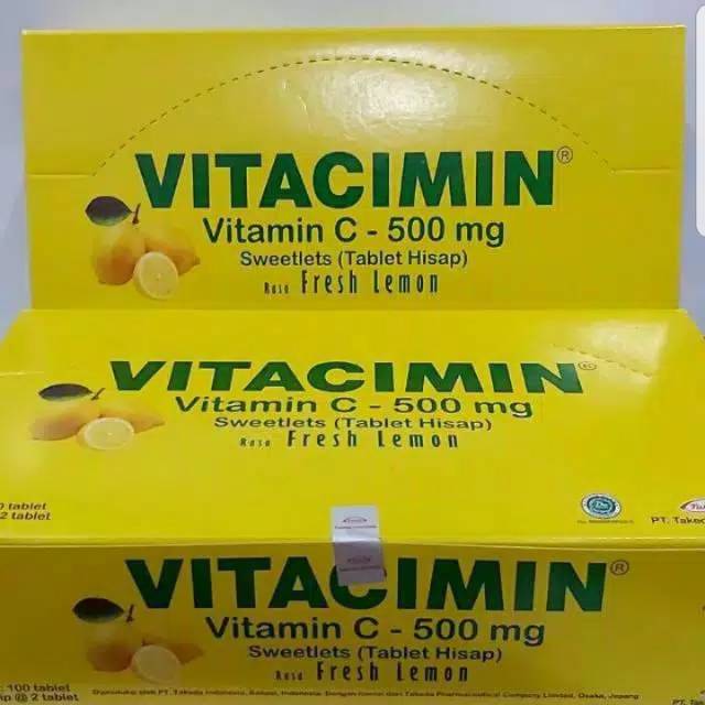 Jual Vitacimin Box Lemon 100 Tablets Vitamin C Lemon 500 Mg 1box 100 Tablets Indonesia Shopee Indonesia