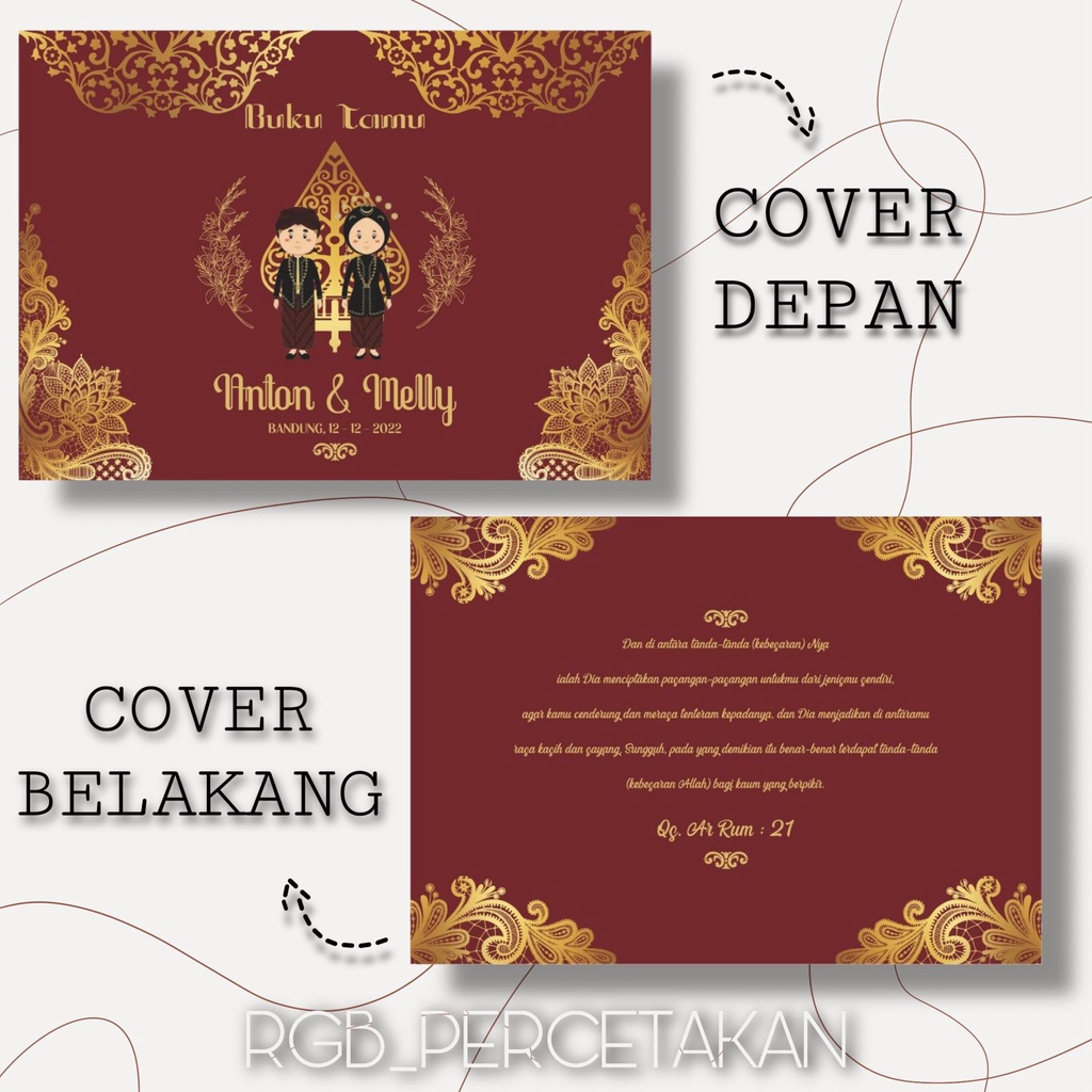 

Buku tamu pernikahan custom nama / Wedding guest book / SOFTCOVER