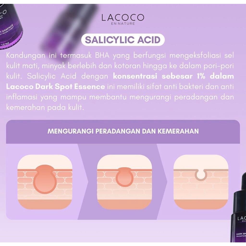 Penghilang Plek Hitam Ekspoliasi Lacoco Dark Spot Essence Original LCANTIFLEK Flek Hitam