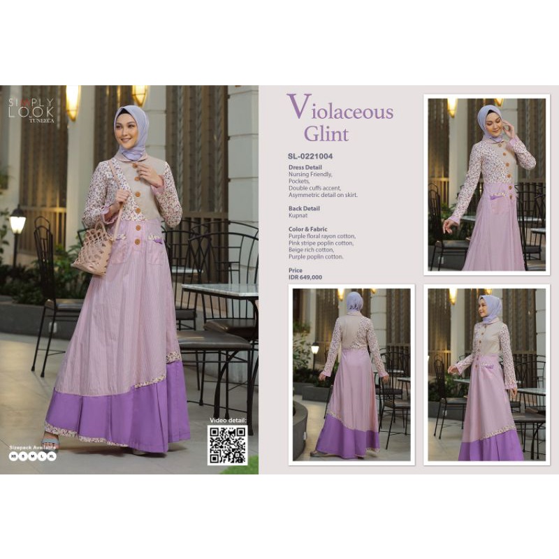 Simply Look SL-0321004 Beaute De Lilac Gamis By Tuneeca Diskon Sale Promo Long Dress Simple Murah