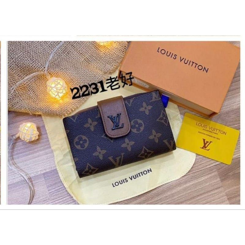 Dompet Lipat Kancing Resleting Wanita Free Box WP