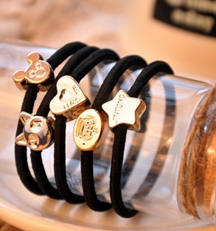 MORYMOSHI X5007 Ikat Rambut Wanita Kunciran Rambut Eklusif Warna Hitam Import