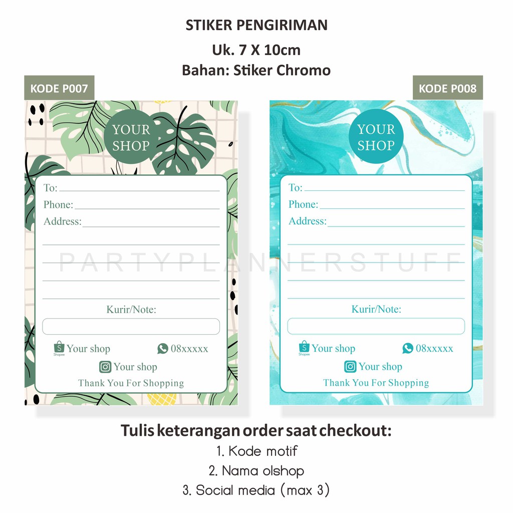 

Stiker alamat / stiker pengiriman / label alamat kirim / custom stiker kirim online shop murah