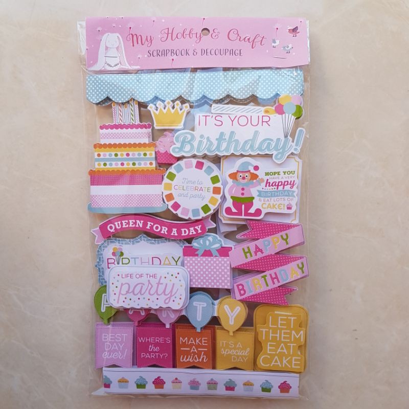 

Sticker Scrapbook 3d "Its Your Birthday Girl