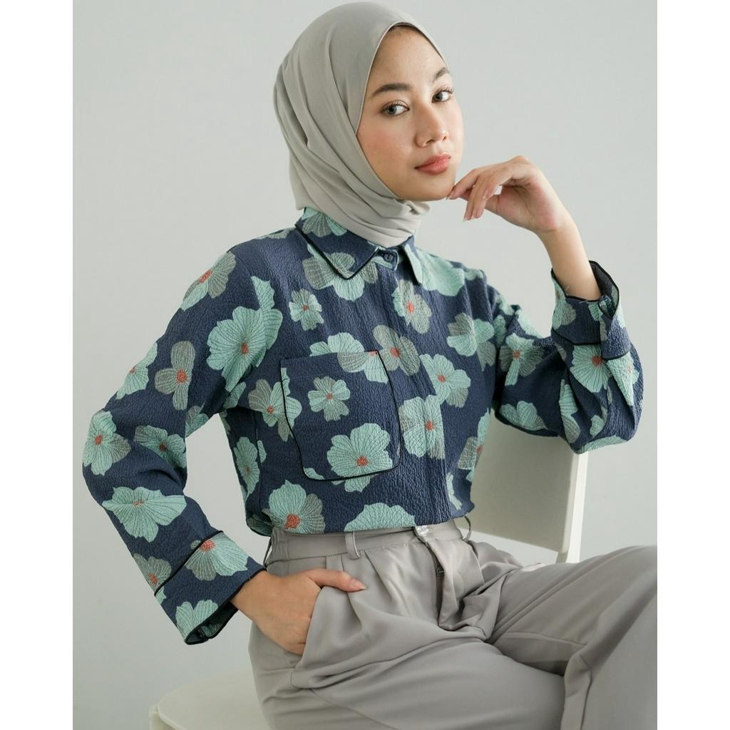 Myrubylicious CHLOROS SHIRT KODE LK2728 | SHIRT | KEMEJA WANITA | KEMEJA LENGAN PANJANG | KEMEJA MOTIF | KEMEJA BUNGA