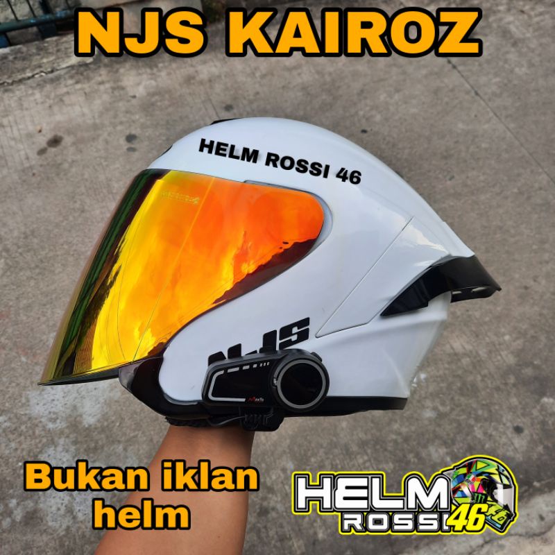 Kaca Visor Iridium NJS KAIROZ Iridium Red Blue Silver Gold Smoke Clear Bening Green Wine gratis rachet Custom