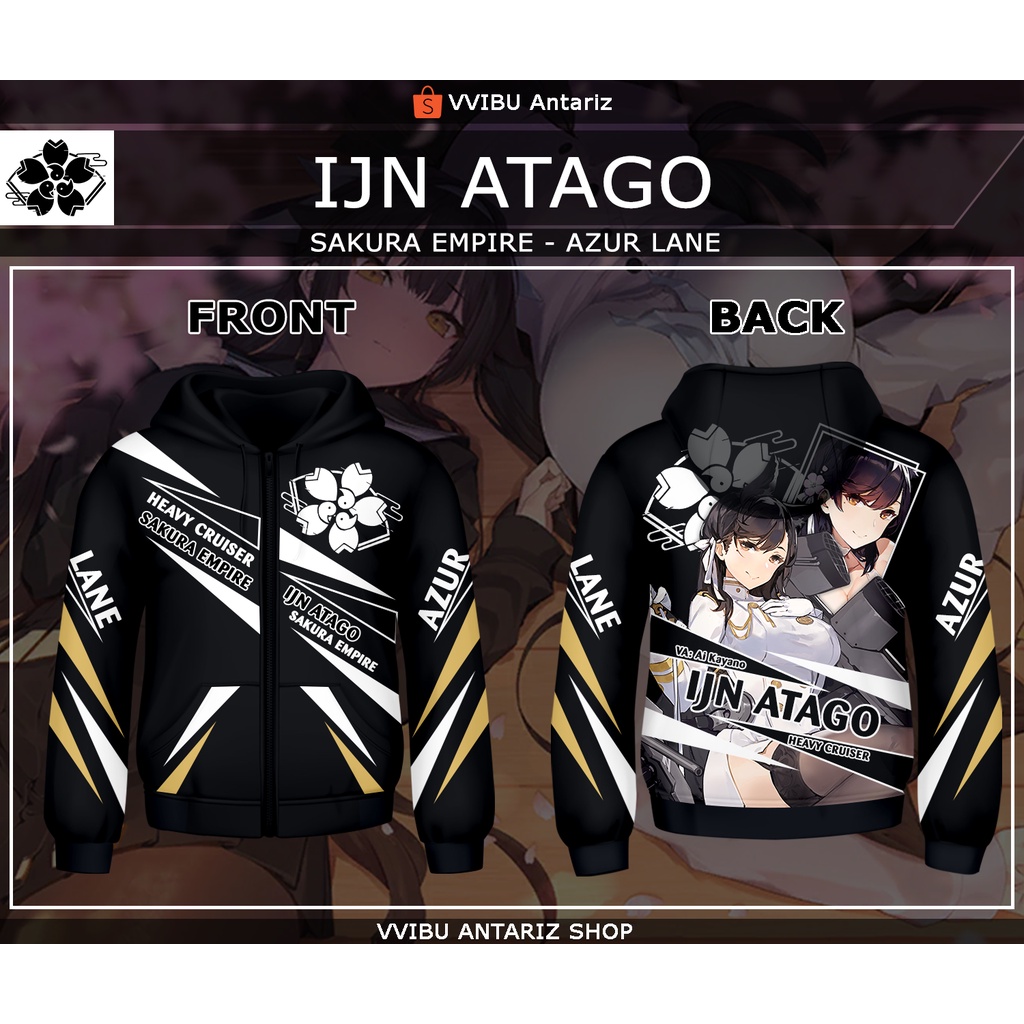 Jaket Hoodie Fullprint Anime Azur Lane IJN Atago
