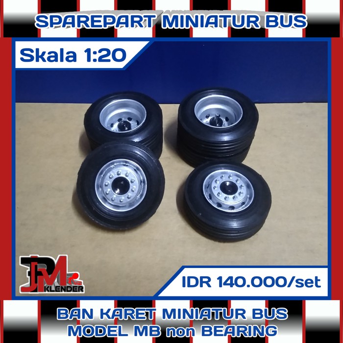 [mainan-hobi] Ban Karet Miniatur Bus Skala 1:20
