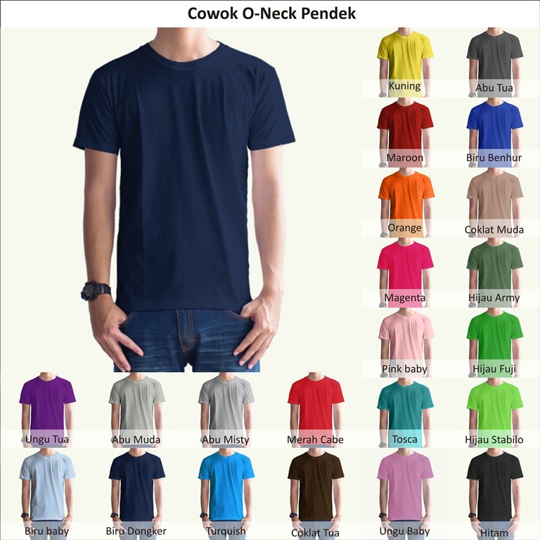 XL-XXL Tshirt / Kaos Polos Oneck Pria Murah Grosir