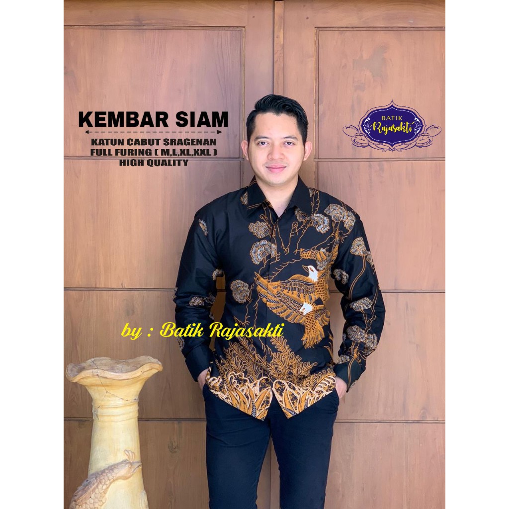 KEMBAR SIAM Kemeja Batik Pria Full Furing Katun Sragenan