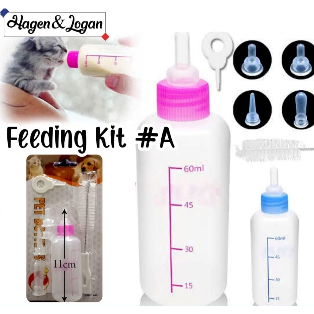 Feeding Kit 7in1 Dot Sikat Botol Susu Anak Kucing Anjing Kitten Puppy