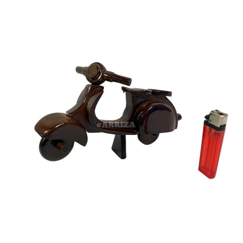Hiasan Miniatur / Pajangan Miniatur / Miniatur Kayu / Pajangan Kayu / Pajangan Hiasan Miniatur Motor Vespa Dari Kayu Jati Asli