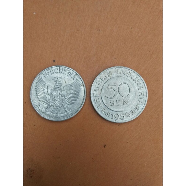 koin uang 50 sen Indonesia 1959