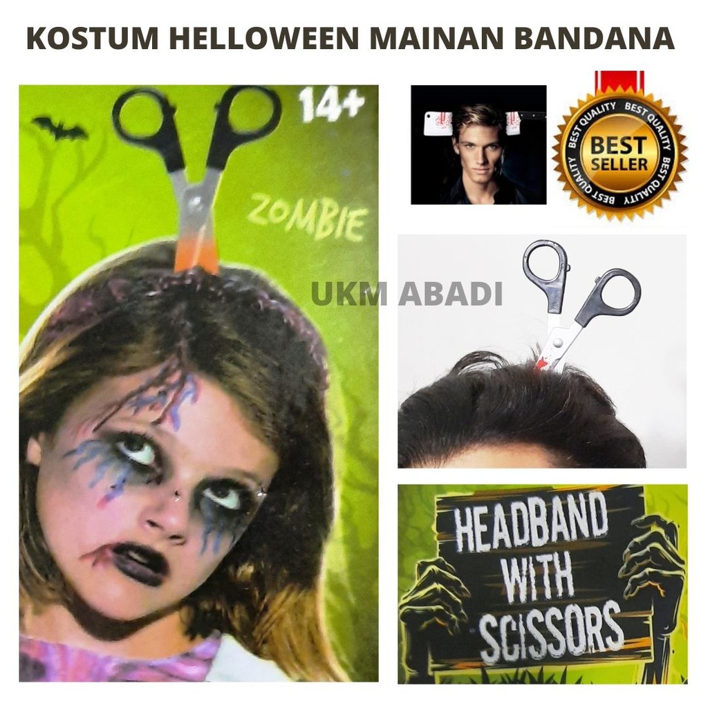 Mainan Unik Kostum Helloween Bendo Bandana Bando Kepala Ditusuk  114112