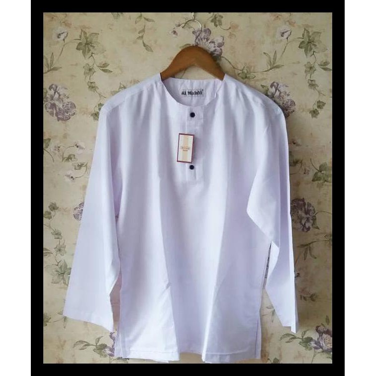 paling murah Baju koko putih polos tanpa krah al mahdi - Putih, M terbaik