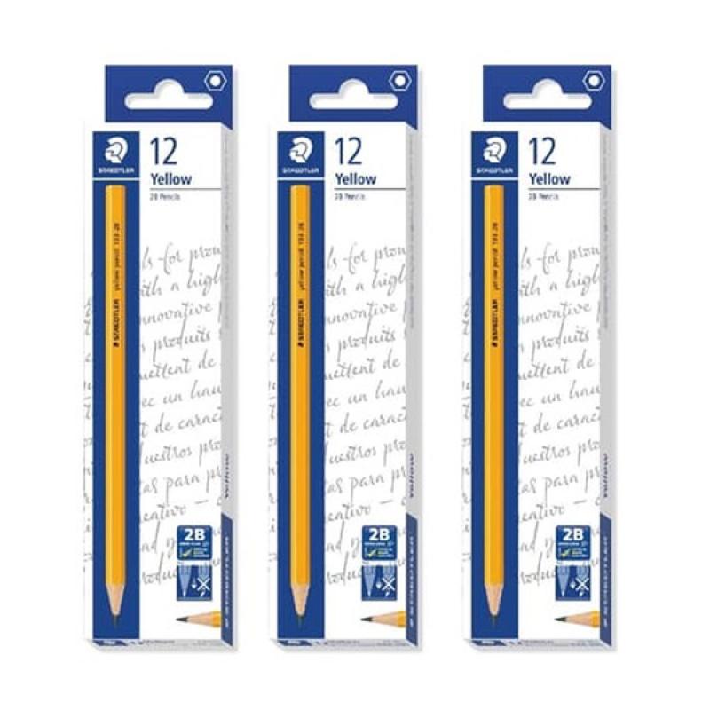 

12 PCS PENSIL 2B STAEDTLER YELLOW 133 (1 BOX / 1 LUSIN) / PENCIL YELLOW 2B