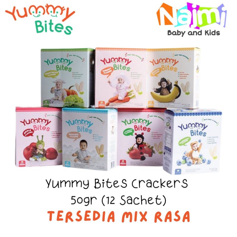 Snack MPASI Bayi Yummy Bites / Happy Bites all variant (biskuit bayi rice crackers yummy bites) 50gr