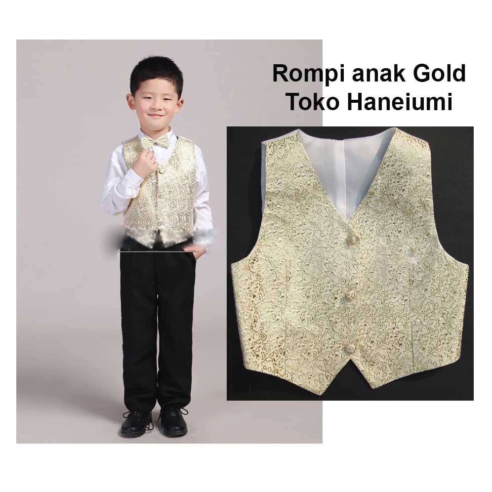 Rompi anak  laki  laki  warna gold untuk  cocokin baju kemeja  