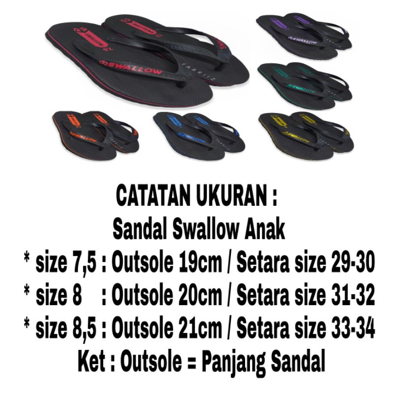 Sandal Anak Swallow Sandal Jepit Anak Cowok Cewek - Murah Berkualitas