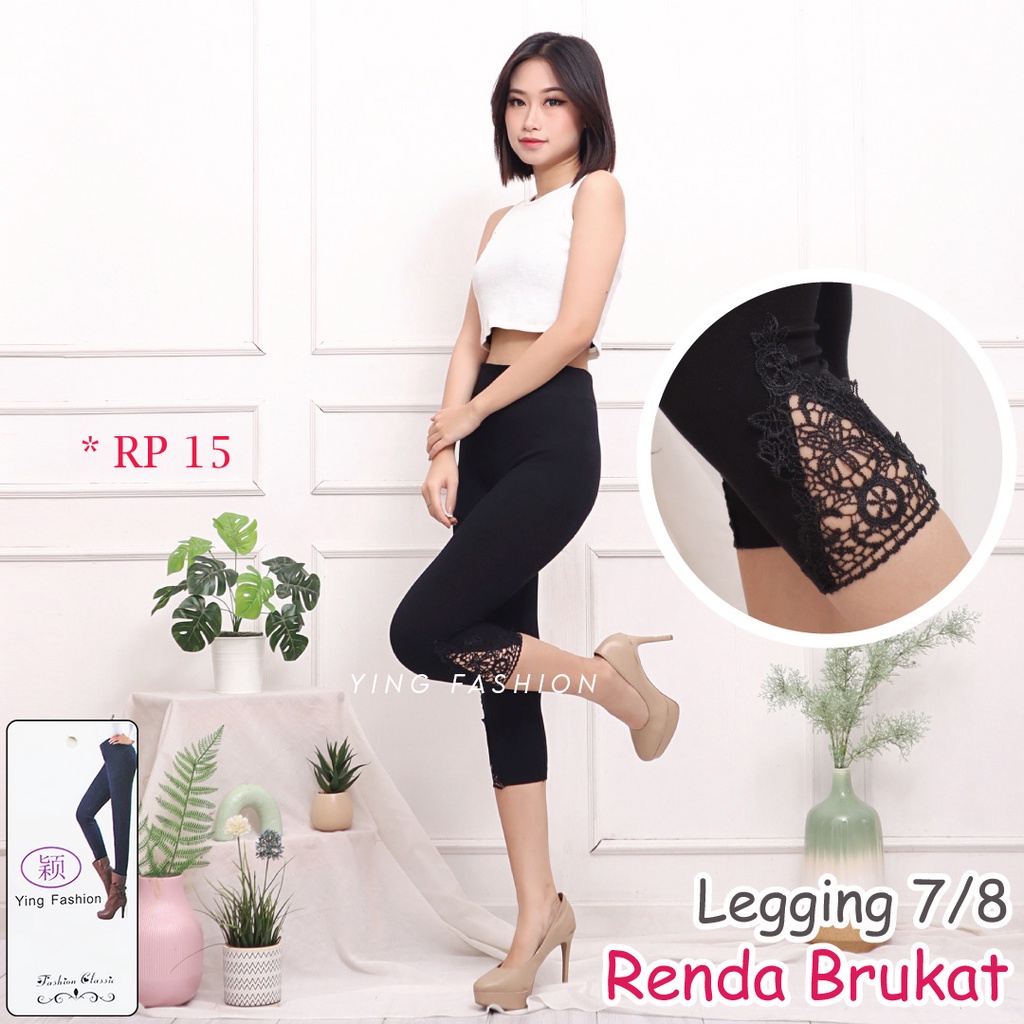 Legging Renda Brukat Pendek Wanita * RP * / Legging brukat kaki wanita / legging renda 7/8 wanita / legging wanita / legging pendek wanita / legging renda brukat