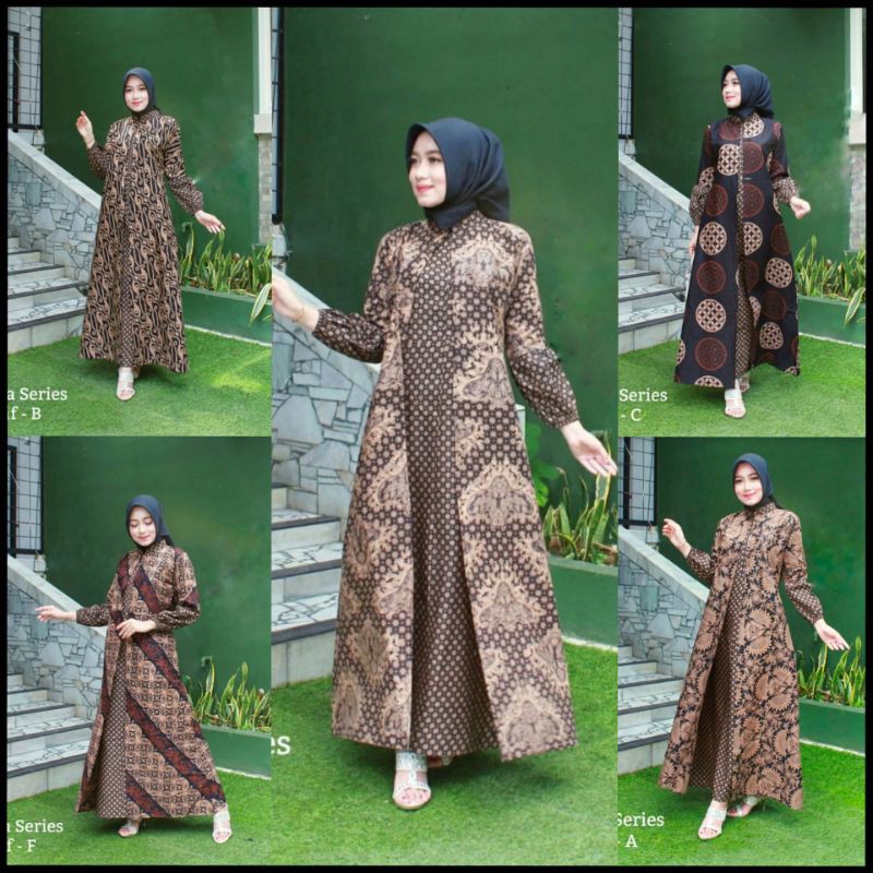 Gamis Batik Cardi Modern Model Terbaru Original Batik Pekalongan Murah Gamis Naura 2020 MODIS TREND