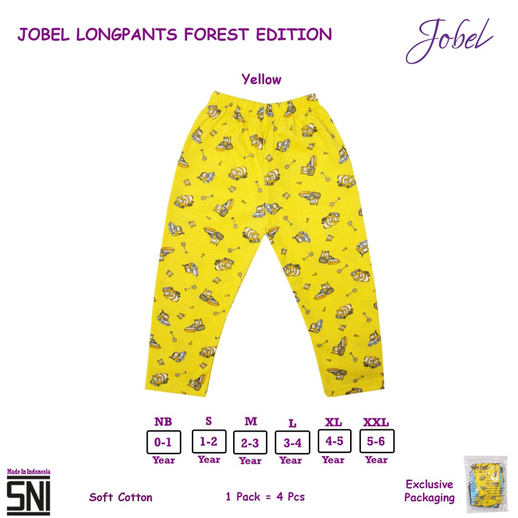 [Size NB - XXL ] Kazel Jobel Long Pants Boy Forest Edition Celana Panjang Anak Laki - Laki Isi 4 Pcs