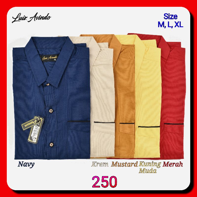Kemeja Pria Luiz Avindo 250 Lengan Pendek