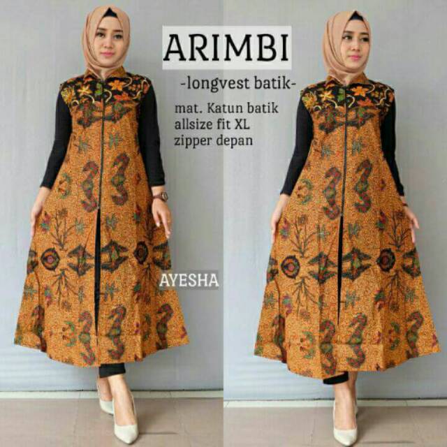 ARIMBI CARDIGAN PANJANG LONG CARDIGAN MURAH LONGVEST BATIK MURAH OUTER BATIK MURAH KEBAYA MODERN