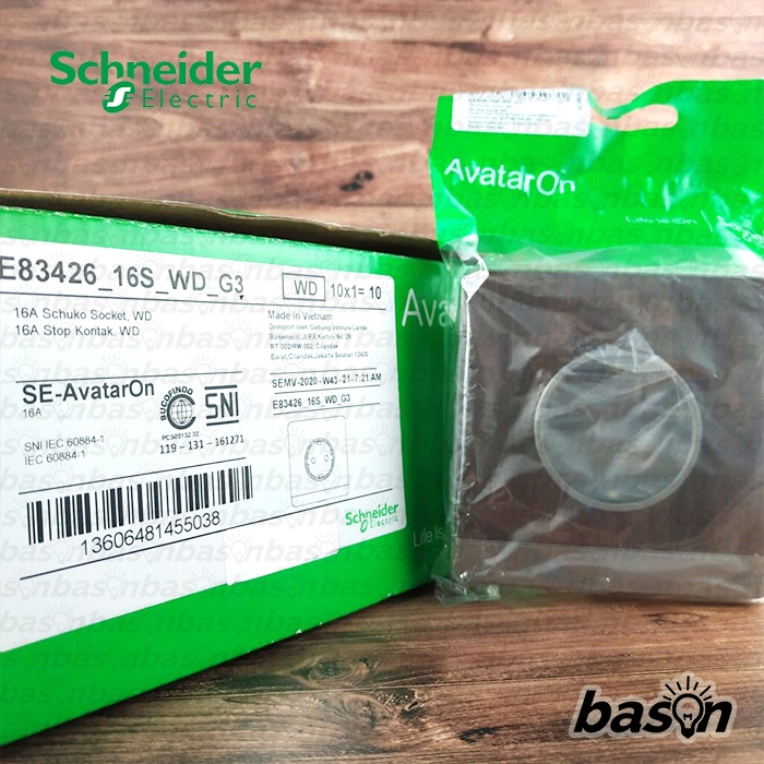 SCHNEIDER AvatarOn Stop Kontak 16A 250V CP Arde - Socket Outlet