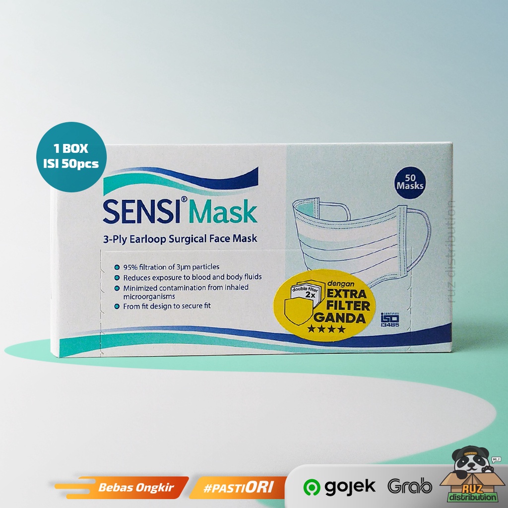 Masker Sensi isi 50 earloop 3ply original