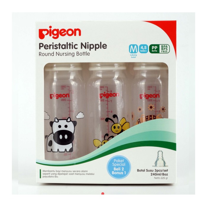 Botol Susu Pigeon Peristaltic Nipple 240ml Buy 2 get 1