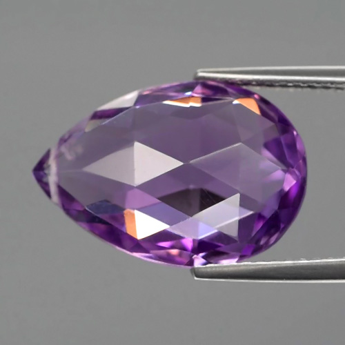 VS Briolette Drilled Rose-Cut 7.7ct 16.8x11.5mm Natural Unheated Purple Amethyst Uruguay AT195