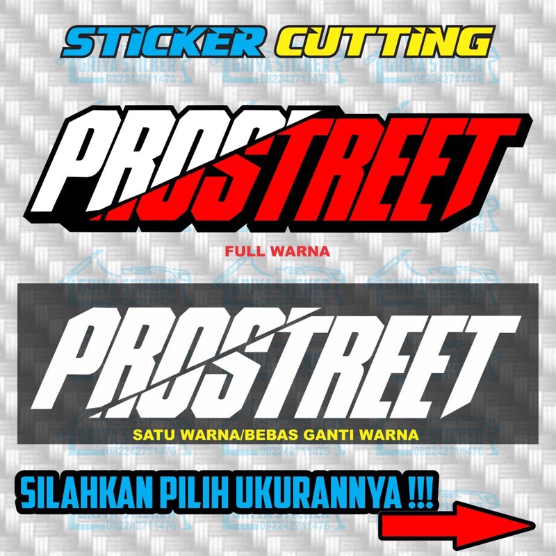 Sticker cutting - Stiker Prostreet satu warna