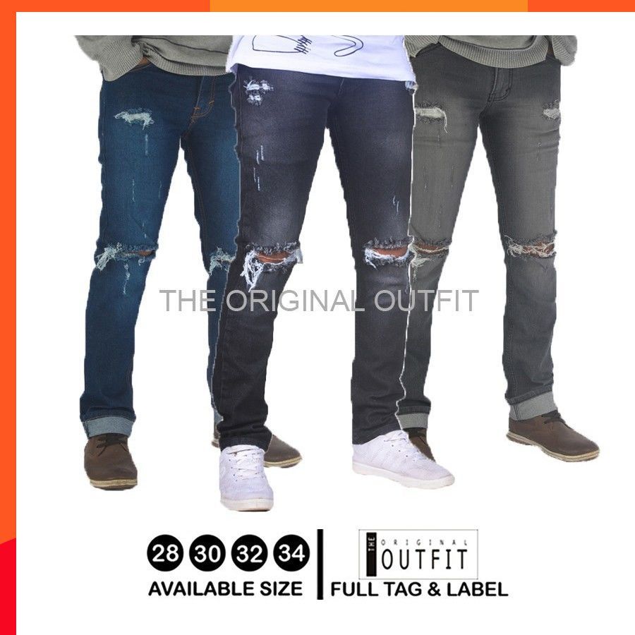 CELANA PRIA - CELANA JEANS SOBEK THE ORIGINAL OUFIT - CELANA SOBEK JEANS PRIA  - CELANA SOBEK