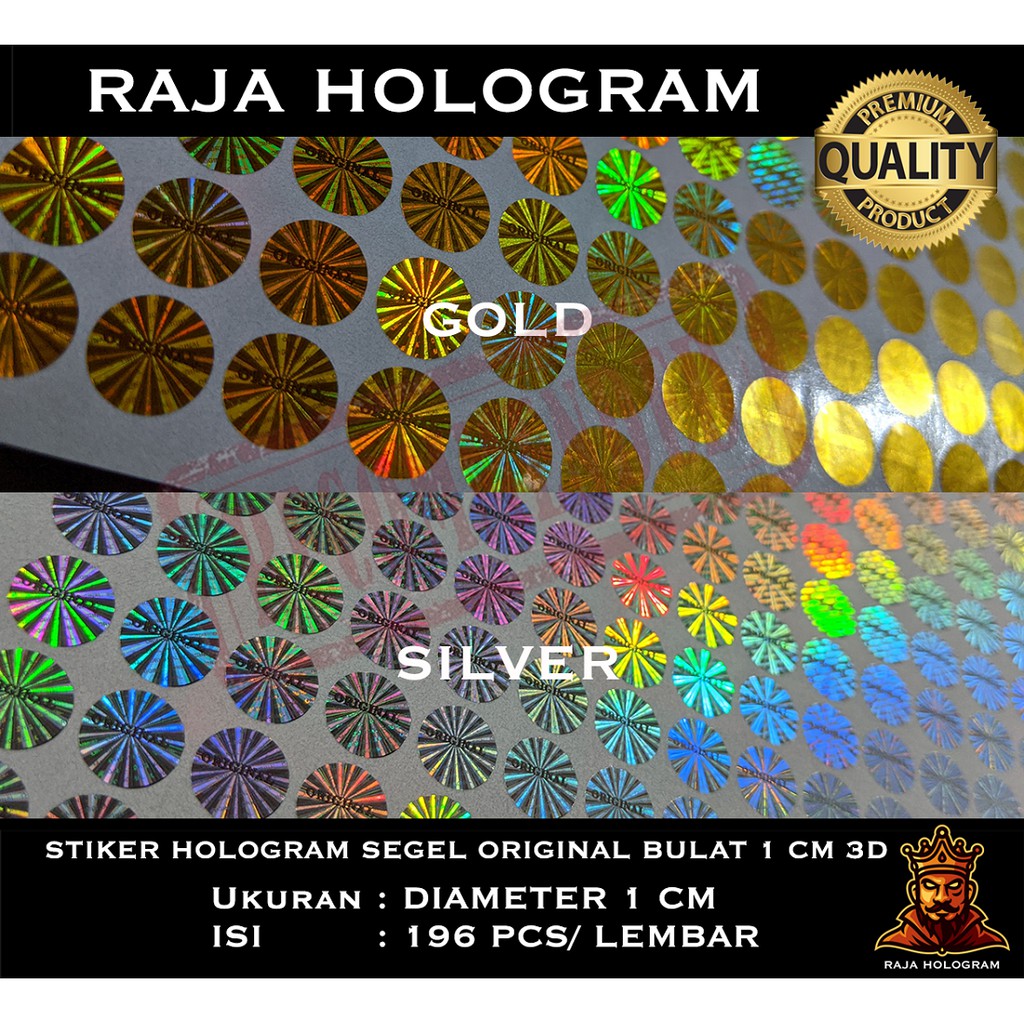 Jual STIKER HOLOGRAM ORIGINAL BULAT 1 CM 3D CETAK STICKER SEGEL LABEL ...