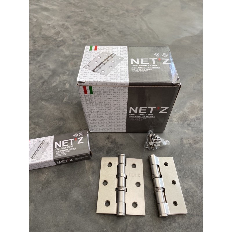 Engsel Jendela 3 Inch Tebal Silver Merek Netz Engsel Jendela Pintu