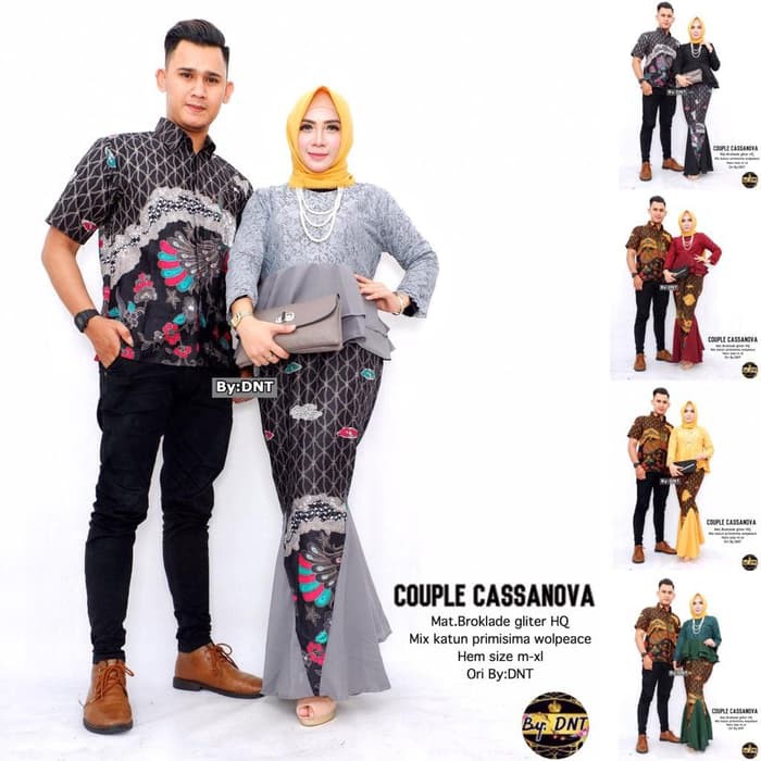 DISKON - Couple (sarimbit) Kebaya Model Duyung Set Brokat Murah - TERLARIS