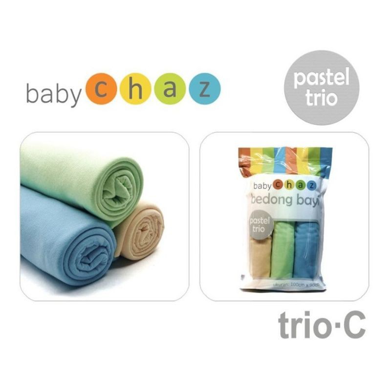 Baby Chaz Bedong / Swaddle Pastel Trio Bedong Bayi (Isi 3/Pack)