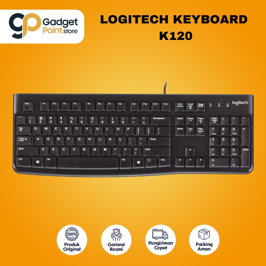 Keyboard Feel Good Typing USB Logitech K120 - Original Garansi Resmi 3 Tahun