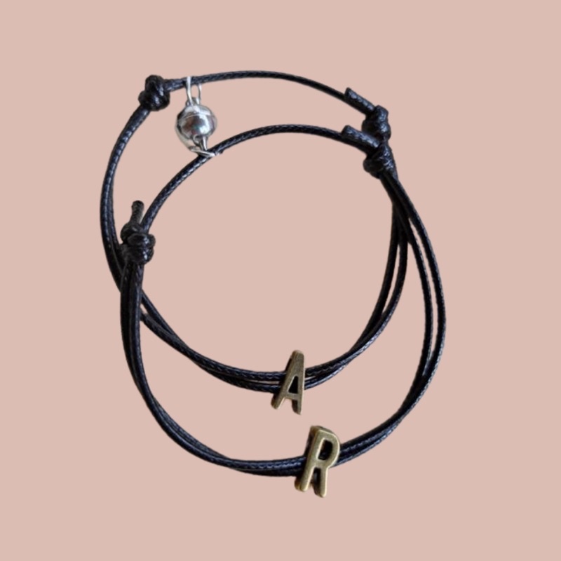 gelang tali couple gaya korea / gelang couple magnet / gelang couple inisial