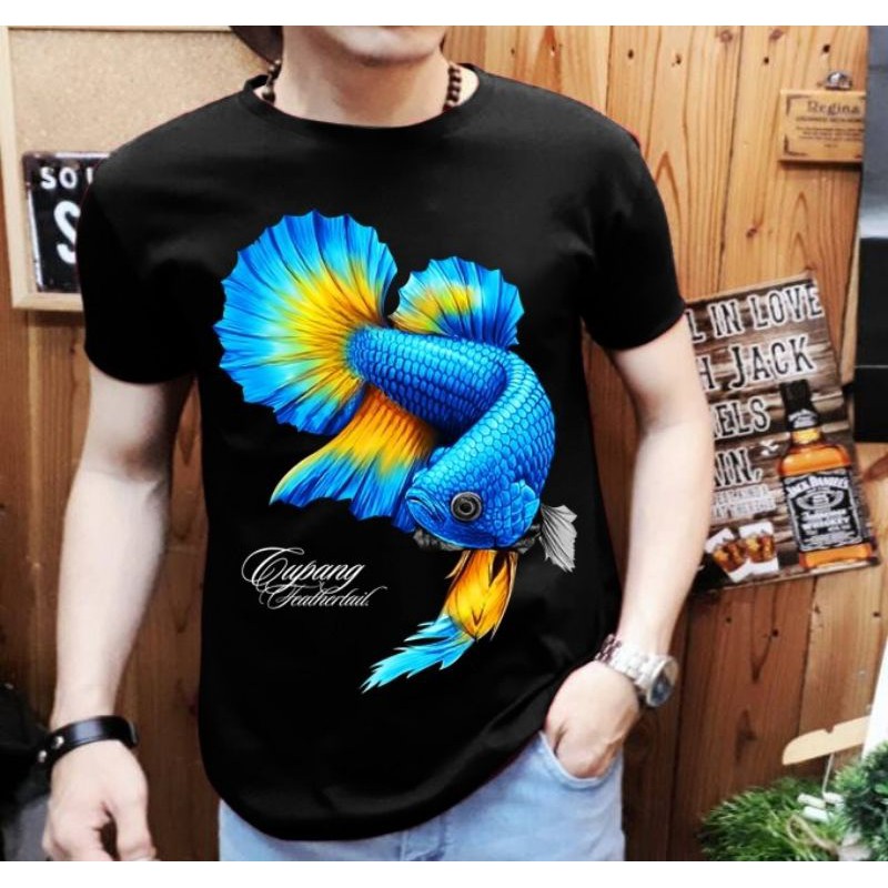 BISA COD KAOS PRIA CUPANG FEATHEARTAILp