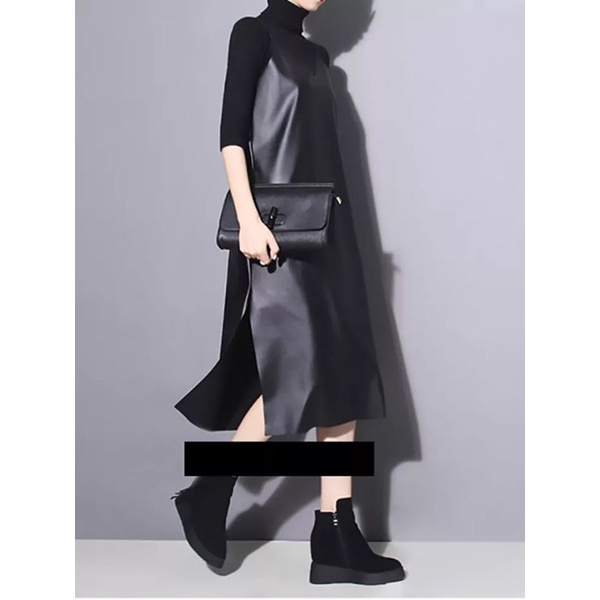 Dress wanita Mode Youcansee Dress Leather