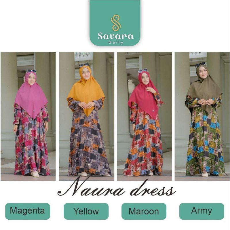Naura Dress Set Khimar ORI Savara Daily