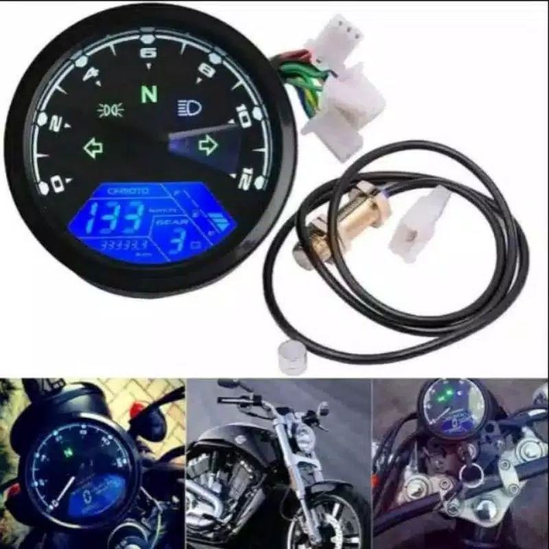 Speedometer Babon Komplit Digital Spidometer Komplit RPM Kilometer Odometer Indikator Spido Motor MP