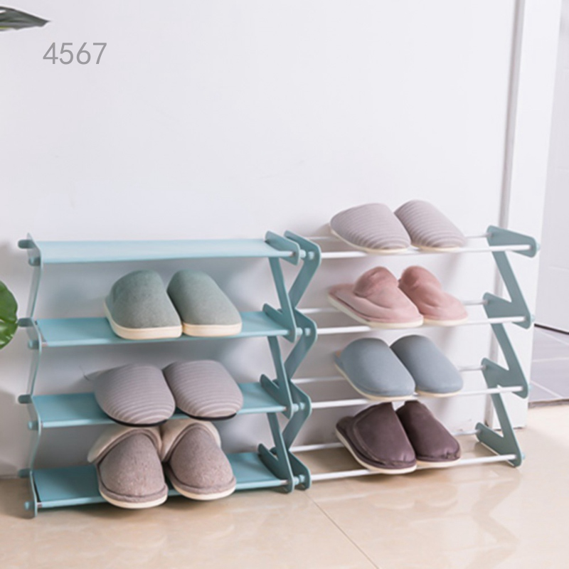 Jing Shoe Shelf Simple Stainless Steel Assembled Home Shoe Rack Oxford Multi Storey Shopee Indonesia