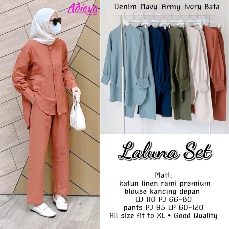 LALUNA SET KATUN LINEN RAMI PREMIUM BY ADIEVA
