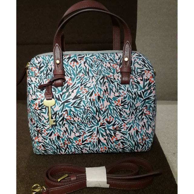FOSSIL RACHEL SATCHEL BLUE FLORAL