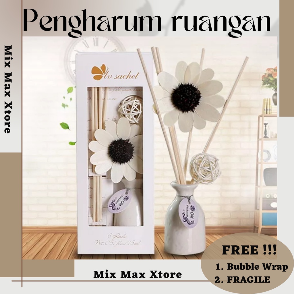 Taffware Parfum Pengharum Ruangan Aroma Diffuser Reed Rattan Sticks 15ml - (6 Aroma) / Diffuser Aromaterapi / Aromaterapi Diffuser / Difuser Aromatherapy / Pengharum Ruangan Aromaterapi / Aromaterapi Ruangan